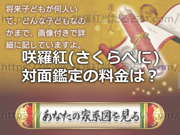 咲羅紅(さくらべに)の占いの対面鑑定の料金は？